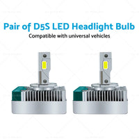 2pcs D5S LED Headlight Bulbs Conversion Kit Replace HID Xenon Lamps 6000K 90W