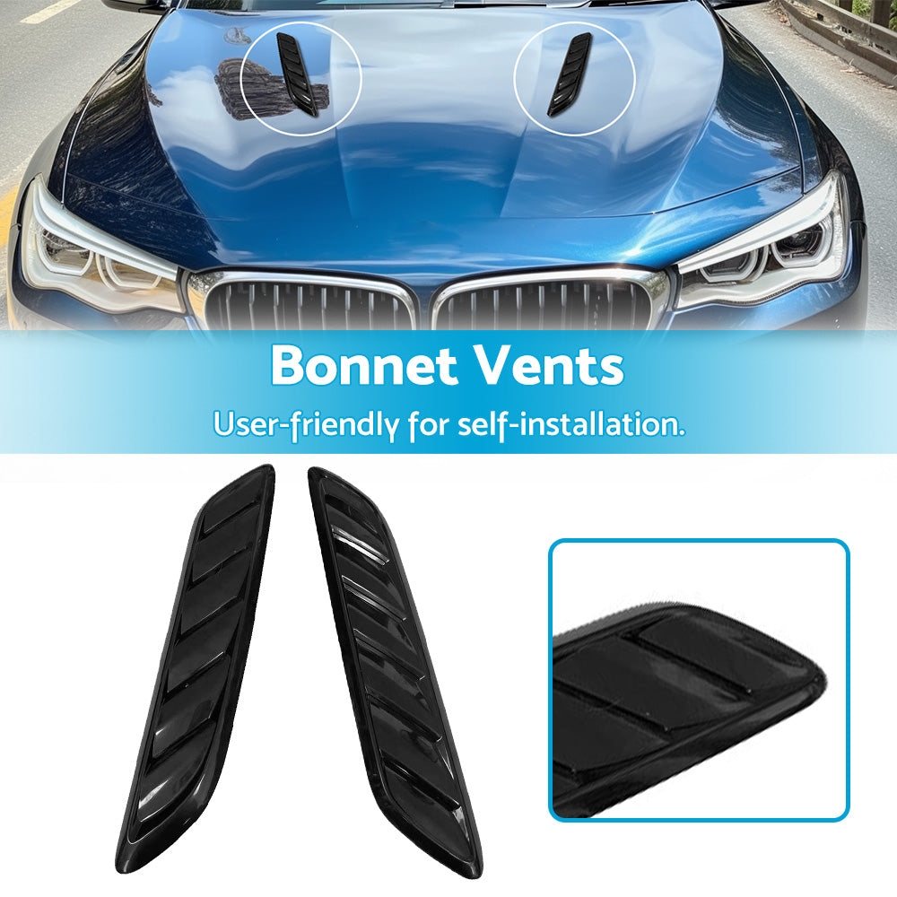 Gloss Black Bonnet Vents Suitable For Holden Commodore VF S SS  SSV  SV6 Redline