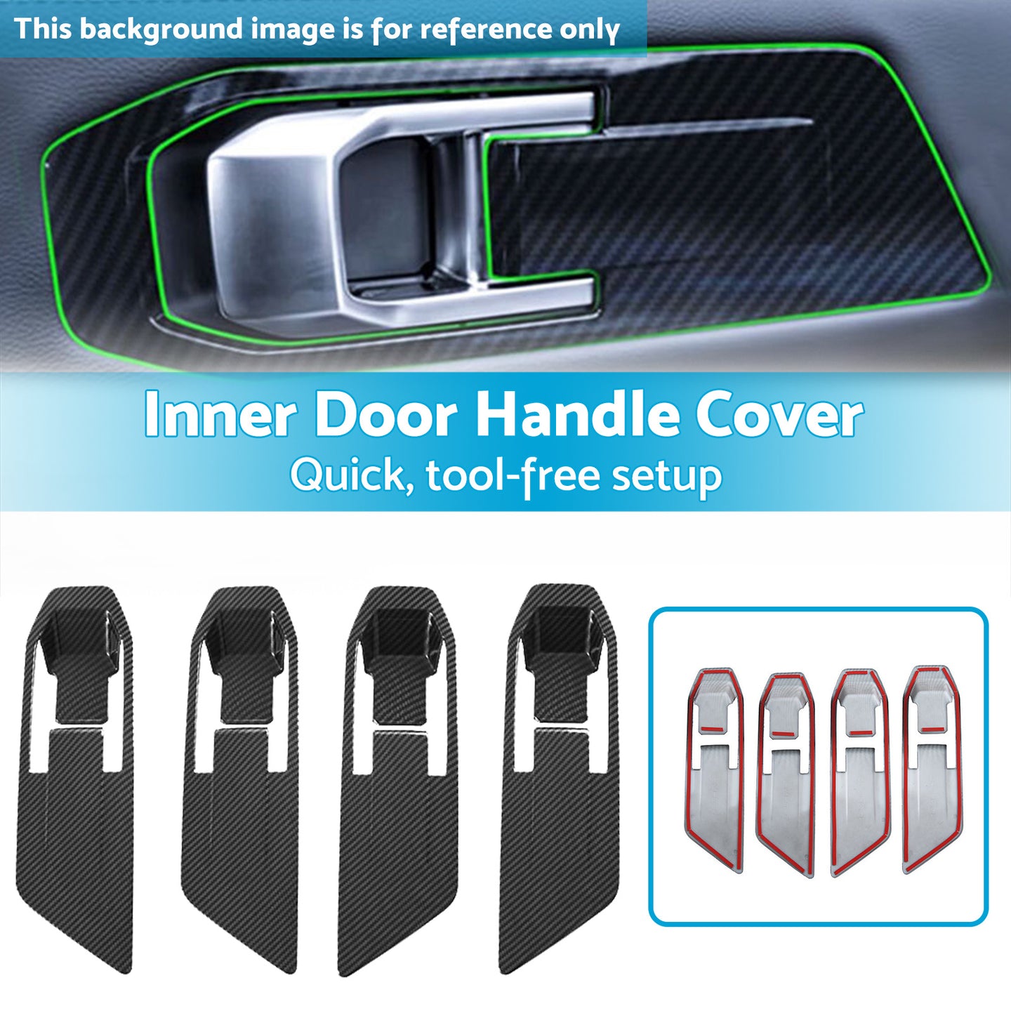 {{ Carbon Fiber Inner Door Handle Cover Suitable For Mitsubishi Triton L200 23-25 }} - Buy Car Parts Online at {{ Kaka Auto Parts }}.
