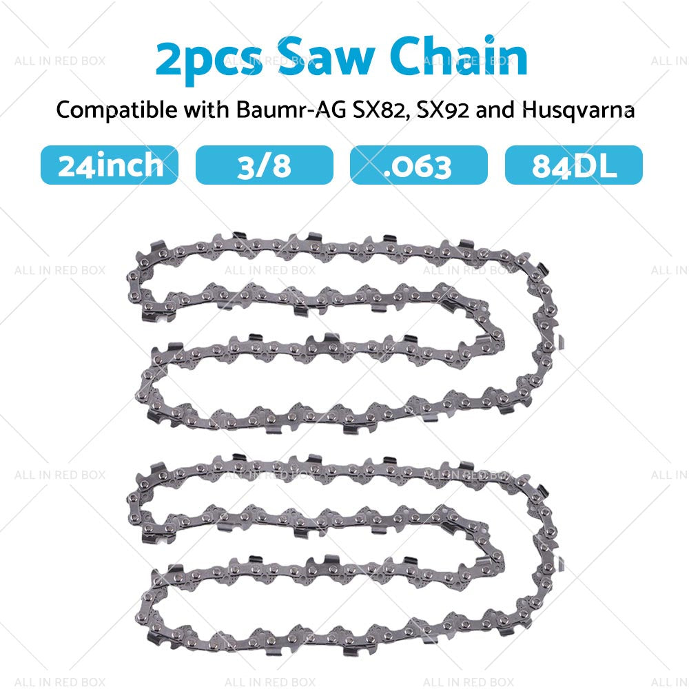 2PCS 24inch 3 8 063 84DL Chainsaw Chain Suitable for BAUMR-AG SX82 SX92 Husqvarna