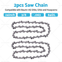 2PCS 24inch 3 8 063 84DL Chainsaw Chain Suitable for BAUMR-AG SX82 SX92 Husqvarna