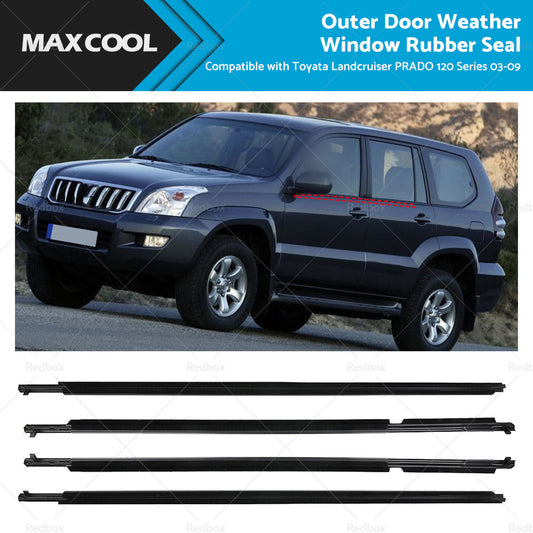 4x Door Glass Seal Weatherstrip Suitable For Toyota Landcruiser Prado 120 Series