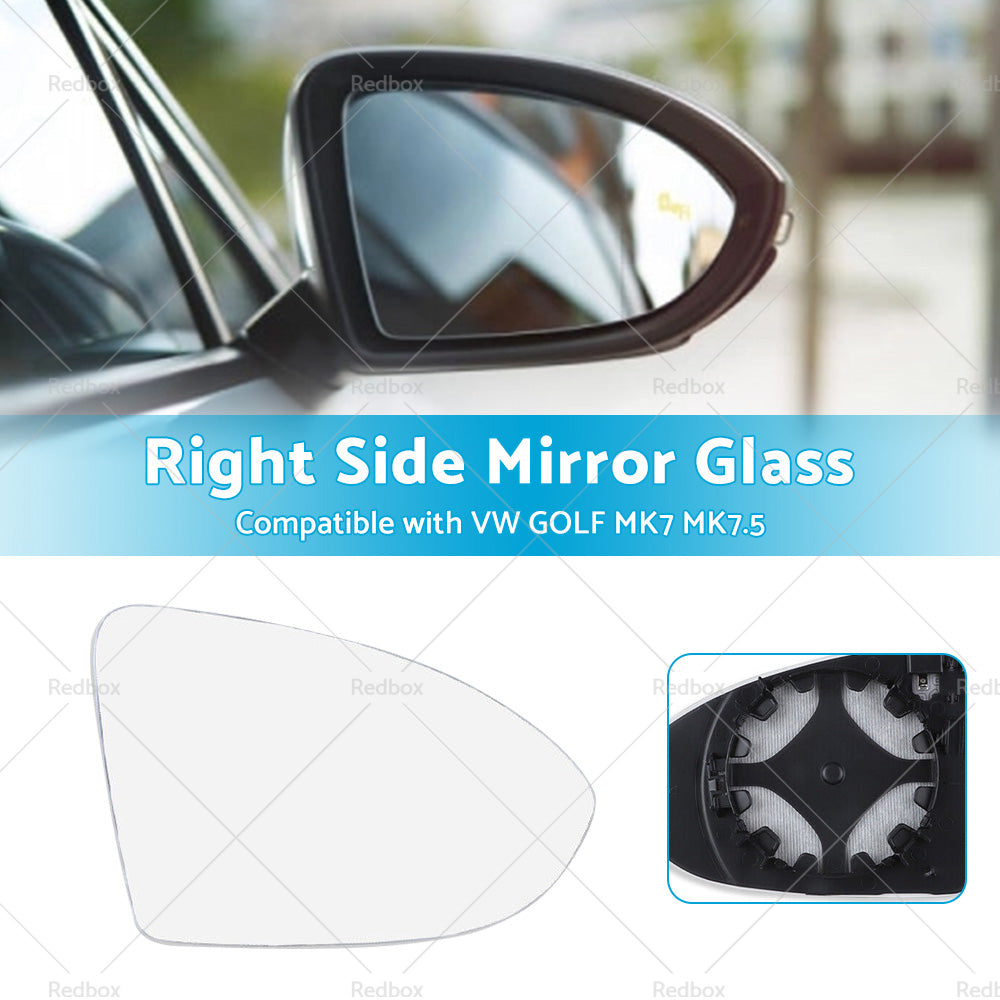 Suitable for VW GOLF MK7 MK7.5 13-18 Right Mirror Glass Heated Convex with Base