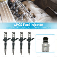 4X Diesel Fuel Injector Suitable for Toyota Hilux Fortuner KUN26 1KD-FTV D4D 3. 0