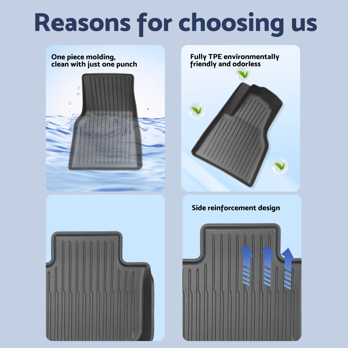Floor Boot Frunk Mat Set 3D All-Weather Suitable For Model Y 2025-On Juniper RHD