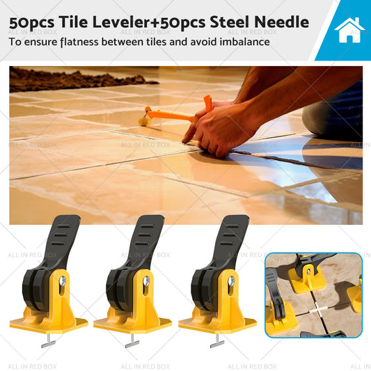 50PCS Tile Levelling Spacer Tiling Tool Leveling System Clips Floor Wall Wrench