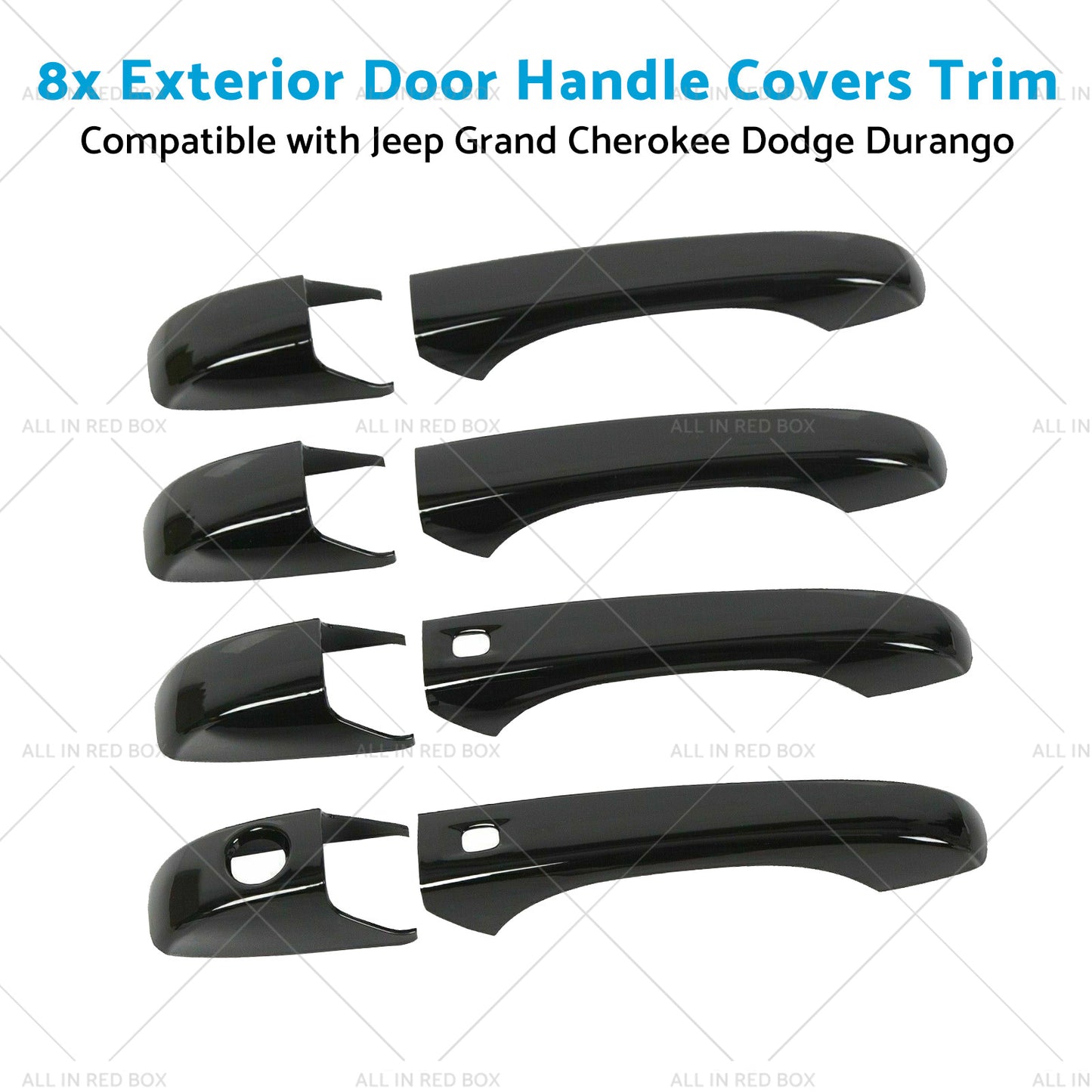 8pcs Exterior Door Handle Covers Trim Suitable for Jeep Grand Cherokee Chrysler