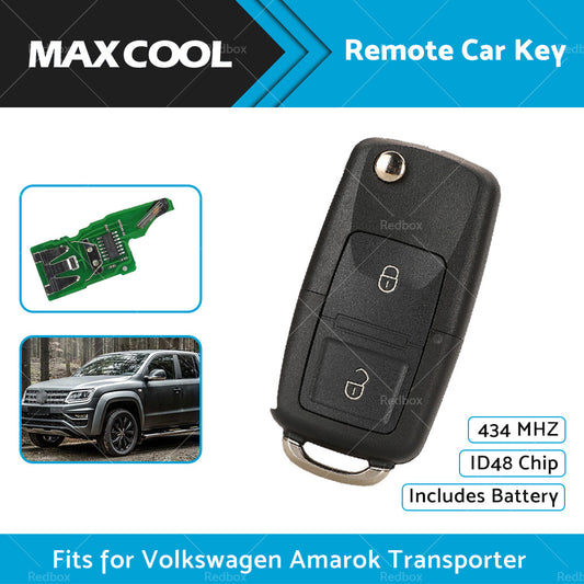 434 MHZ Fully Functional Remote Key Fob Suitable for VW Volkswagen Amarok Transporter