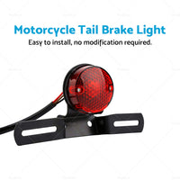 Motorcycle Tail Brake Light Number License Bulb Retro Rear Stop Lamp Universal