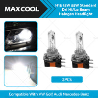 H15 15W 55W DRL Hi Lo Beam Halogen Headlight Suitable For Golf Mercedes