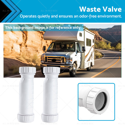 2Pcs Set Waterless Self Sealing Waste Valve Inline Trap Bath Basin Caravan RV