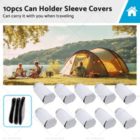 10PCS Foldable Insulated Beer Can-Cooler Sleeve Covers Reusable Drink Covers