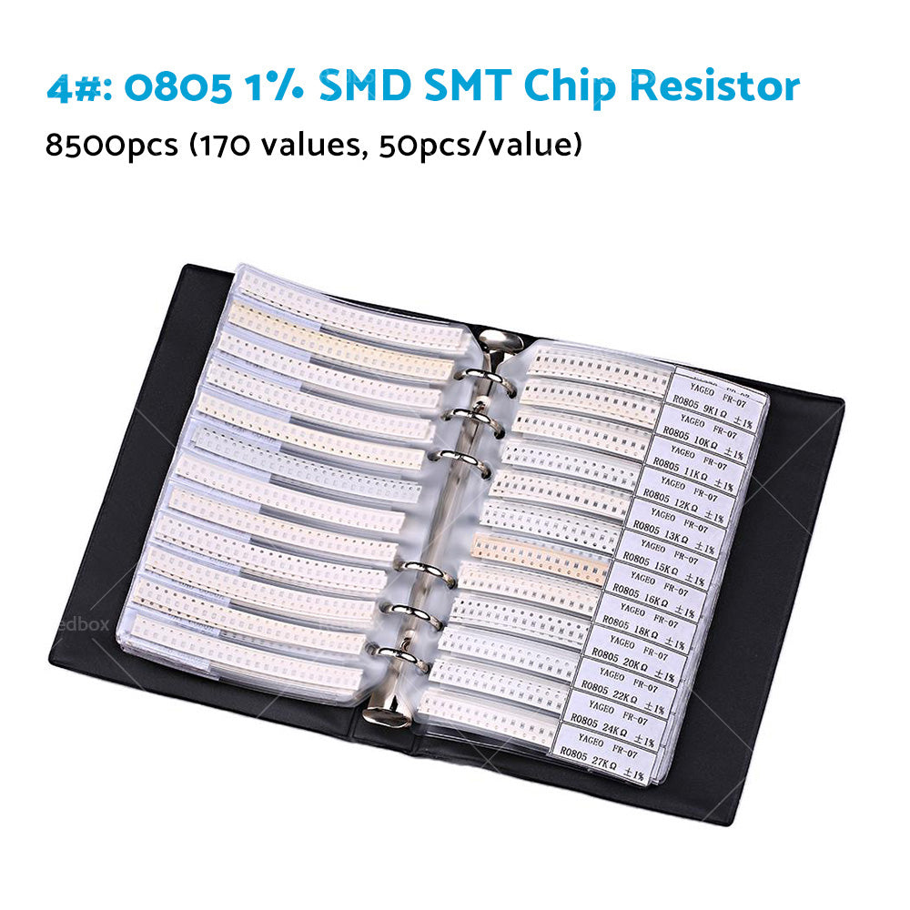 1x 0201/0402/0603/0805/1206 SMD/SMT Capacitor Chip Resistor Samples Book Kit