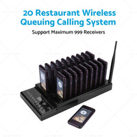 20 Restaurant Coaster Pager Guest Call Wireless Paging Queuing Calling System