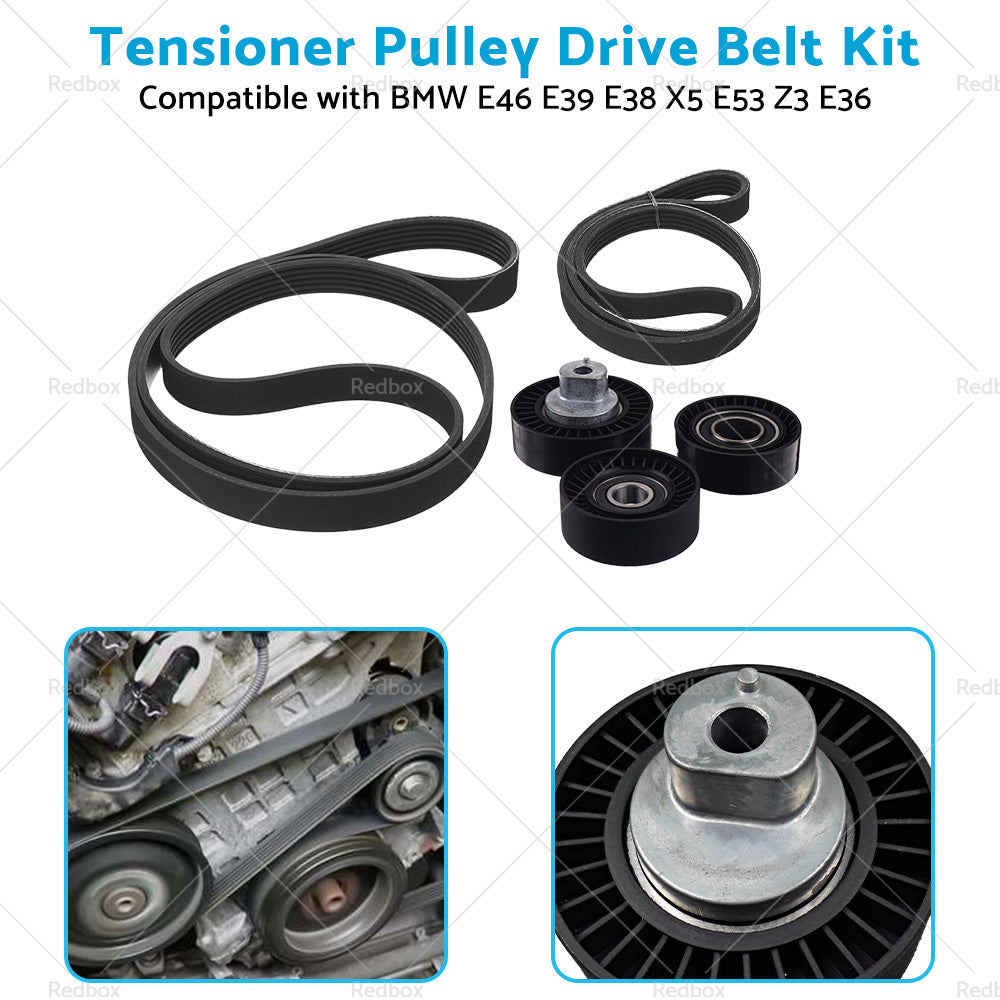 Suitable For BMW E46 E39 E38 X5 E53 Z3 E36 Belt Tensioner Pulley Drive Belt Kit