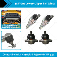 4x Front LowerUpper Ball Joints Suitable for Mitsubishi Pajero NM NP 3. 5L 00-11