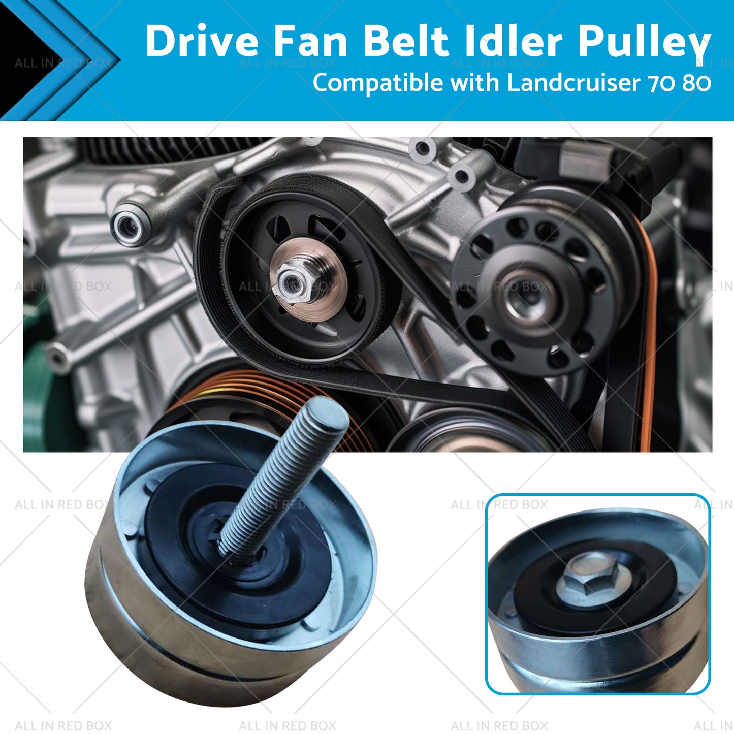 Drive Fan Belt Idler Pulley Suitable for Toyota Landcruiser 70 80 100 1FZ 4. 5L