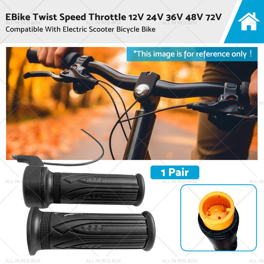 EBike Twist Speed Throttle 12V 24V 36V 48V 72V For Electric Scooter Bicycle Bike