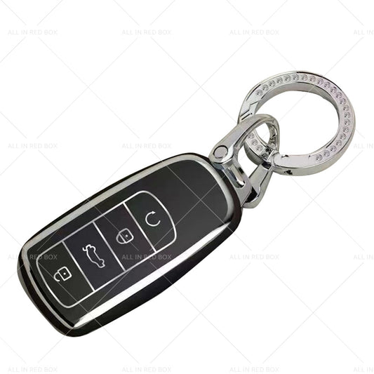 Suitable For Chery Omoda 5 Car Remote Key Fob Case Cover Black and Sliver TPU