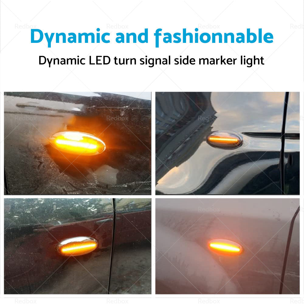 2x Dynamic Side Light Turn Signal Indicator Suitable For Nissan Navara D22 NP300