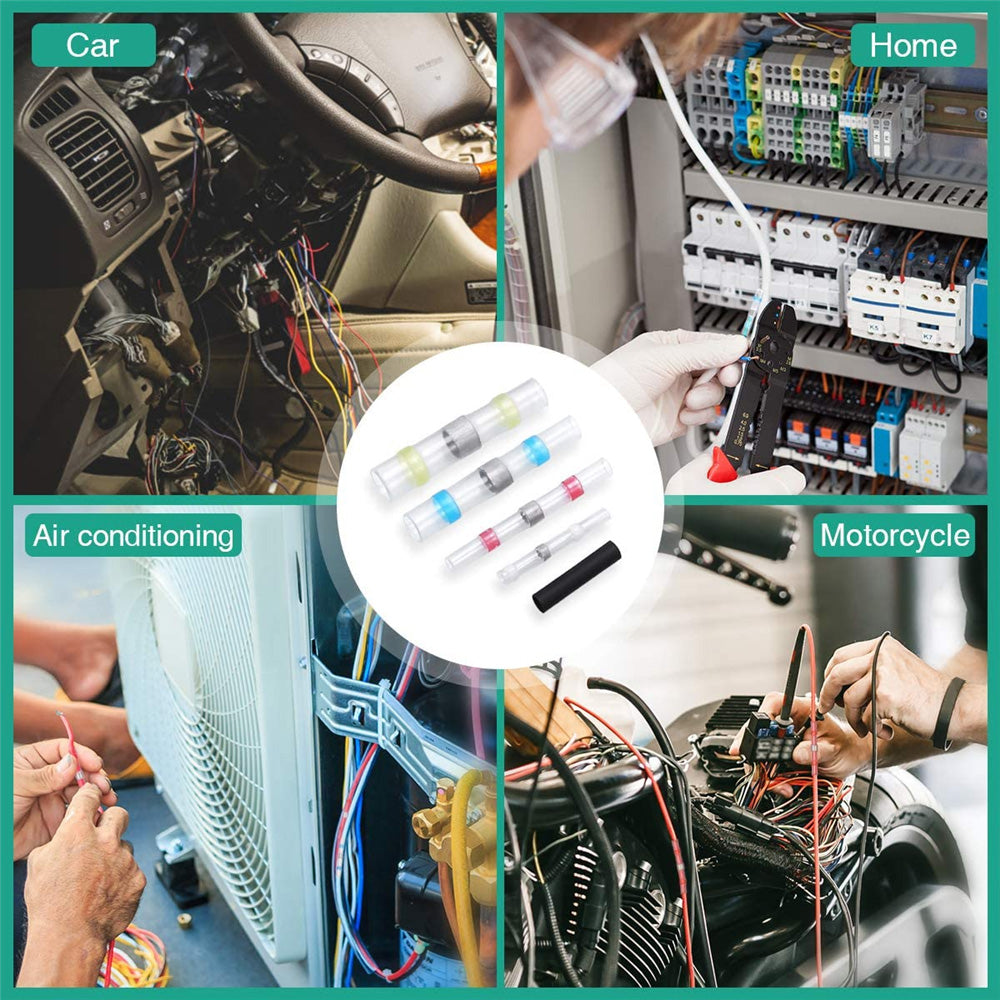 Solder Seal Sleeve Heat Shrink Butt Wire Connectors Terminals Waterproof
