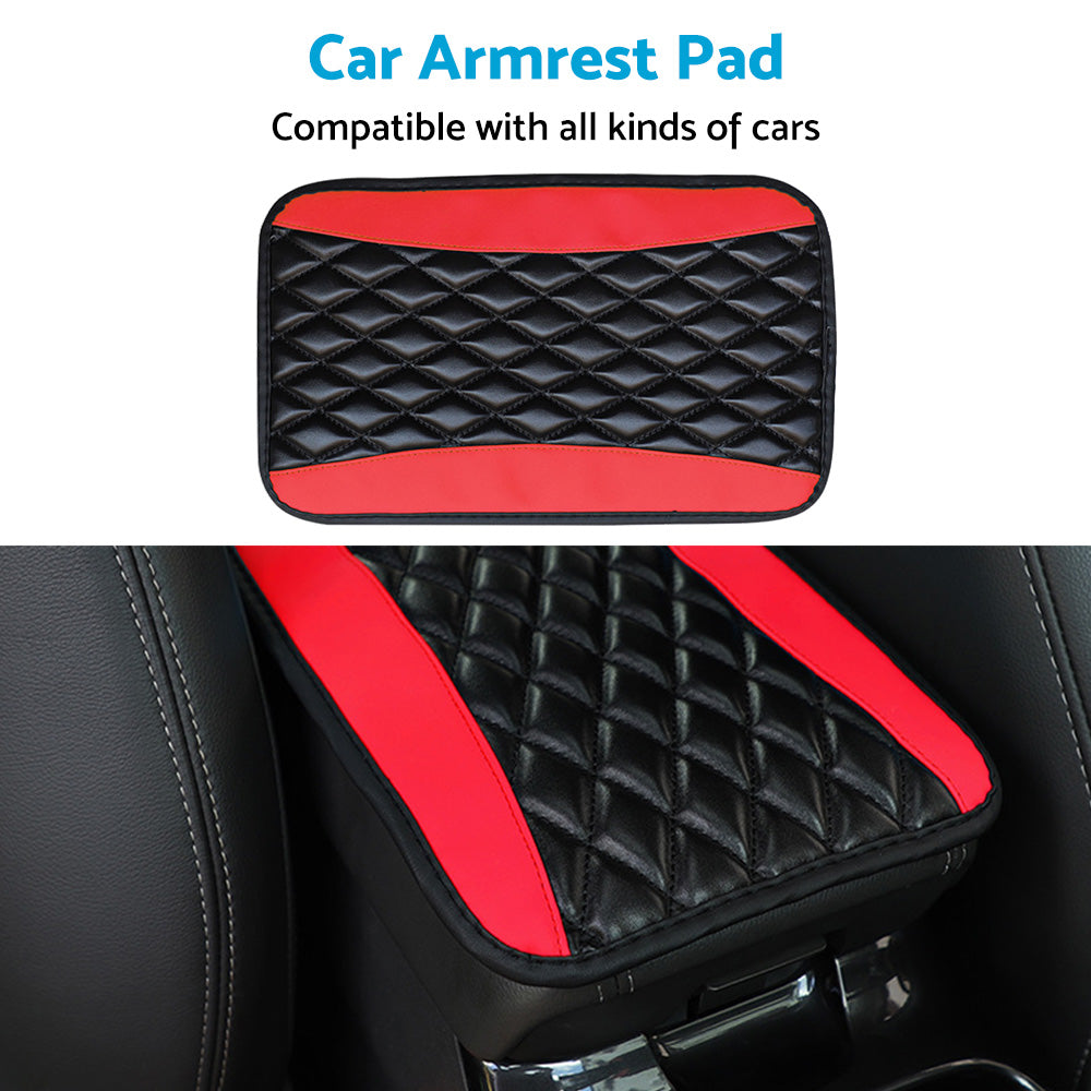 Universal Car Armrest Cushion Cover Center Console Box Pad Protector PU Leather