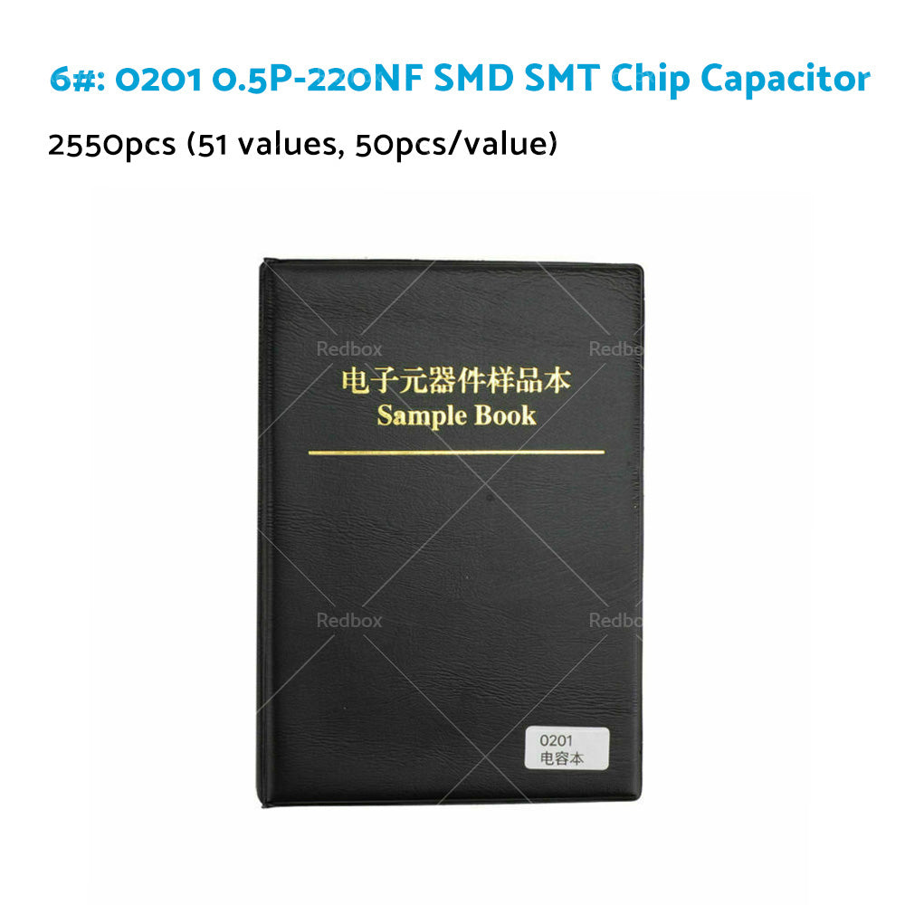 1x 0201/0402/0603/0805/1206 SMD/SMT Capacitor Chip Resistor Samples Book Kit