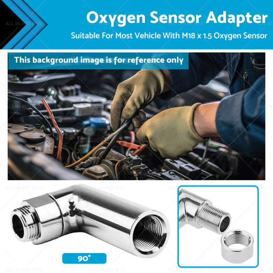 O2 Oxygen Sensor Extender Angled Spacer Adapter M18 x 1. 5 90 Degree Bung Pipe