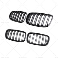 2pc Front Grill Grille Gloss Black Suitable for BMW E70 X5 E71 X6 2007-2013