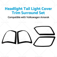 Headlight Tail Light Cover Trim Surround Set Suitablefor Volkswagen Amarok 09-22