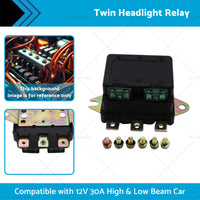 Universal Twin Headlight Relay 12V 30A High  and  Low Beam Car Accessory NLR-132