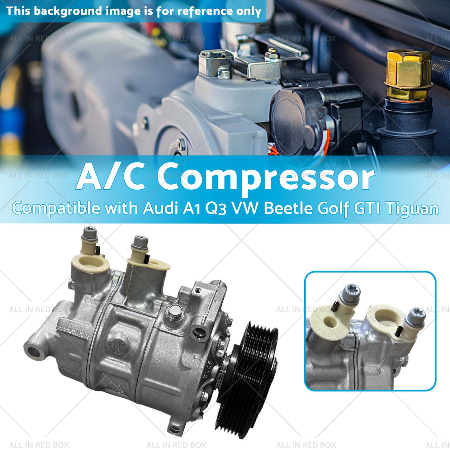 A or C Compressor Suitable for Audi A1 Q3 VW Beetle Golf GTI Tiguan 5Q0820803Q