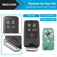 Remote Car Key Fob Entry KR55WK49264 Suitable For Volvo 10-17 XC60   08-16 XC70