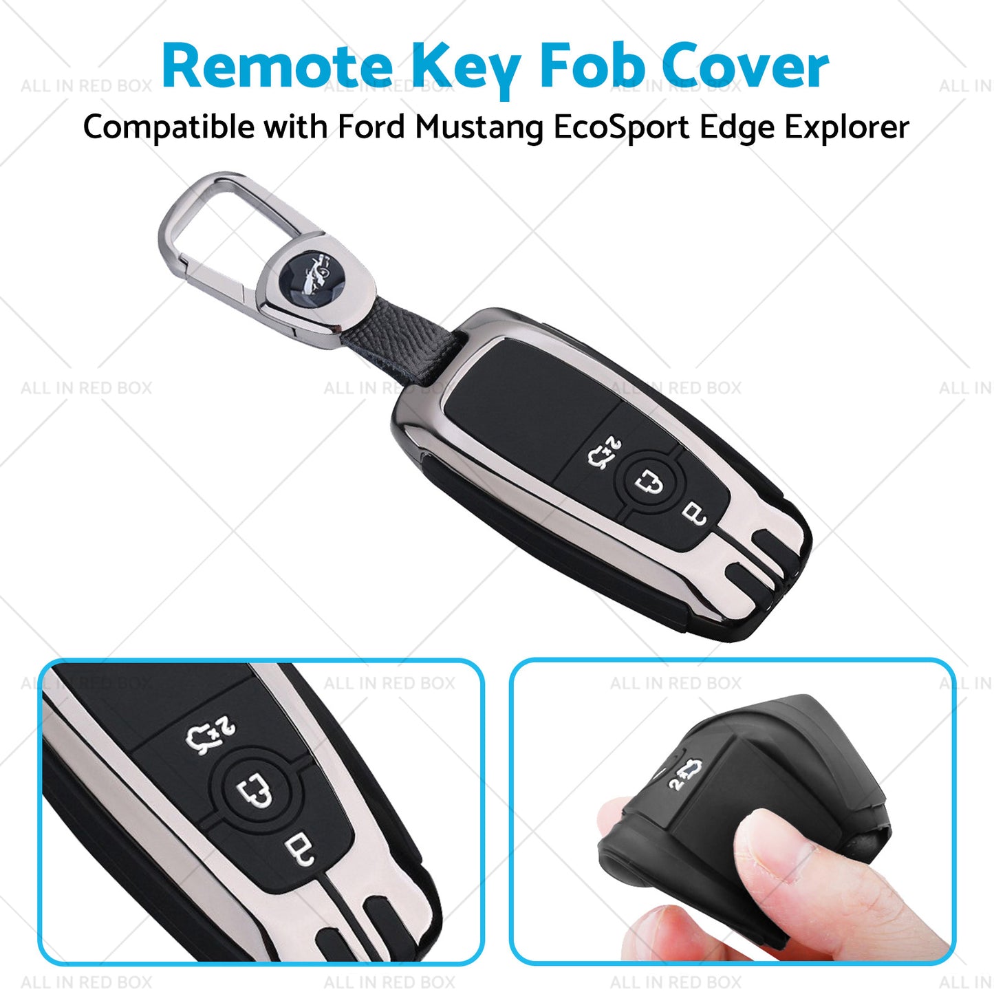 Zinc Alloy Remote Key Fob Cover Suitable For Ford Mustang EcoSport Edge Explorer