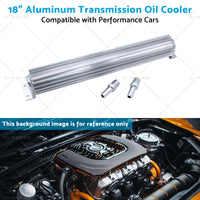 Universal 18inch Dual Pass Transmission Trans Cooler with 1 4inch NPT Fitting Aluminum