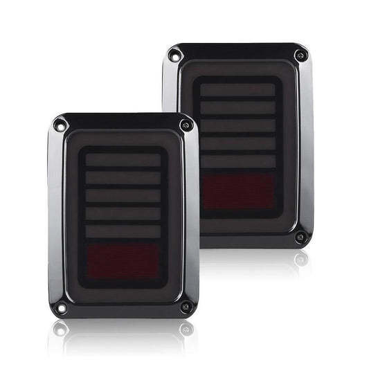 Smoked Black LED Tail Lights Rear Lamp Suitable For Jeep Wrangler JK 2007-2017