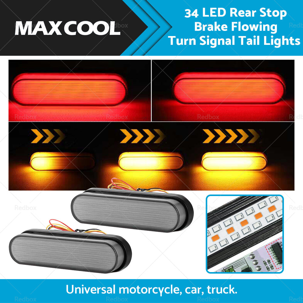 34LED Rear Stop Brake Flowing Turn Signal Tail Lights Suitable For Trailer Truck