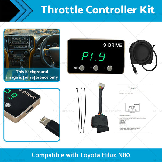 Black EVC WindBooster Throttle Controller Suitable for Toyota Hilux N80 15-21