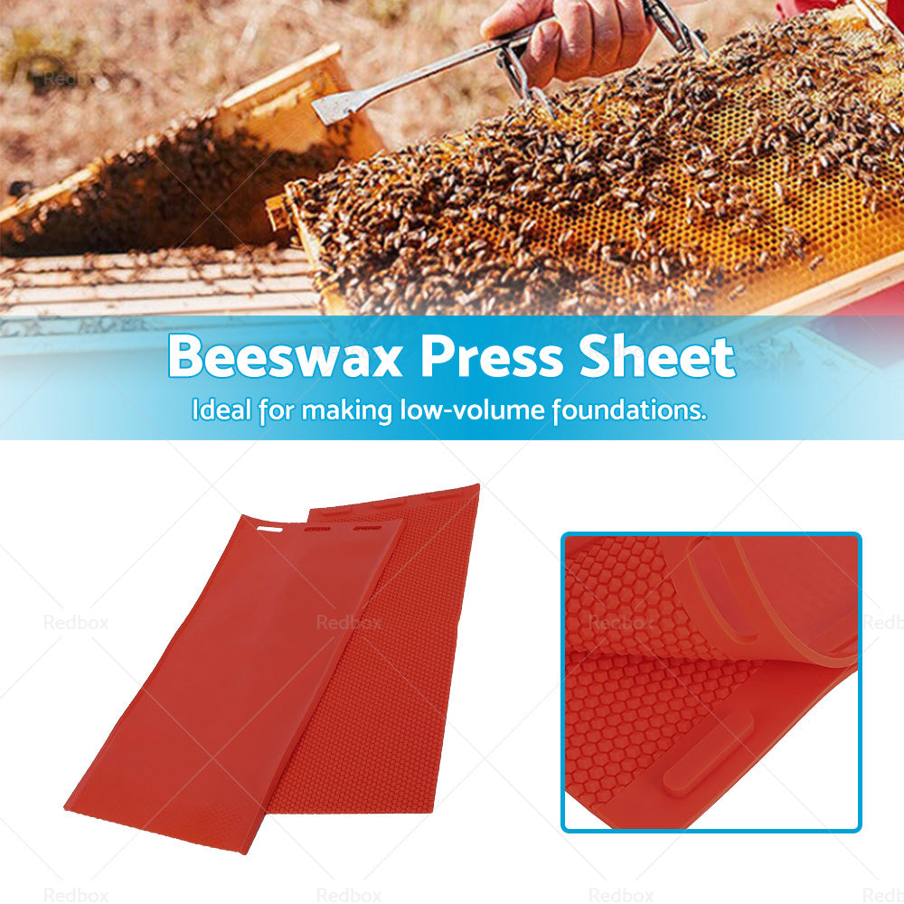 Beekeeping Soft Red Beeswax Wax Sheet Mould DIY Silicone Comb Press Mold Tools