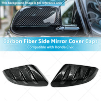 2x Carbon Fiber Side Mirror Cover Caps Suitable for 16-21 Honda Civic