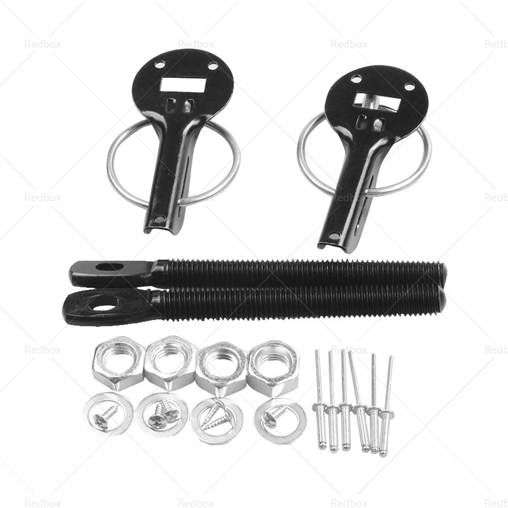 Universal Racing Mount Bonnet Hood Lock Latch Pins Kit Set Suitable For Cars