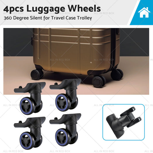 4pcs Luggage Wheel Replacement 360 Degree Silent for Travel Case Trolley