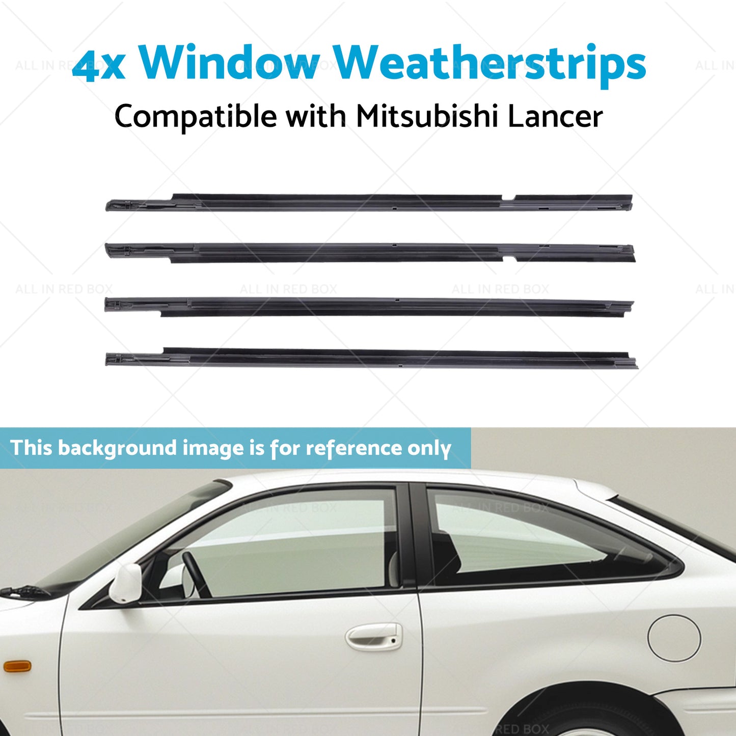 4x Window Weatherstrips Trim Belt Set Suitable for Mitsubishi Lancer 08-17