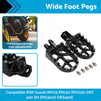 Wide Foot Pegs Suitable For Suzuki RM125 RM250 RMX250 DRZ 400 SM DRZ400S DRZ400E