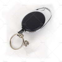 10X Key Rings Retractable Chain ID Pull Holder Reel Belt Clip Extend Recoil Oval