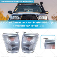 Pair Clear Corner Indicator Blinker Park Lights Suitable for 97-01 Toyota Hilux