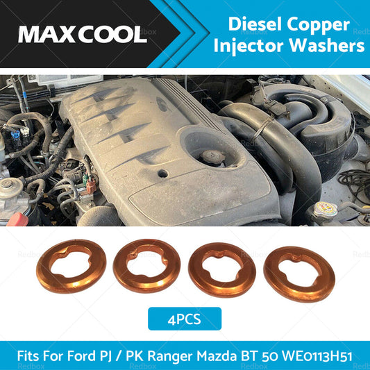 4 x Diesel Copper Injector Washers Fits For Ford PJ  or  PK Ranger WE0113H51