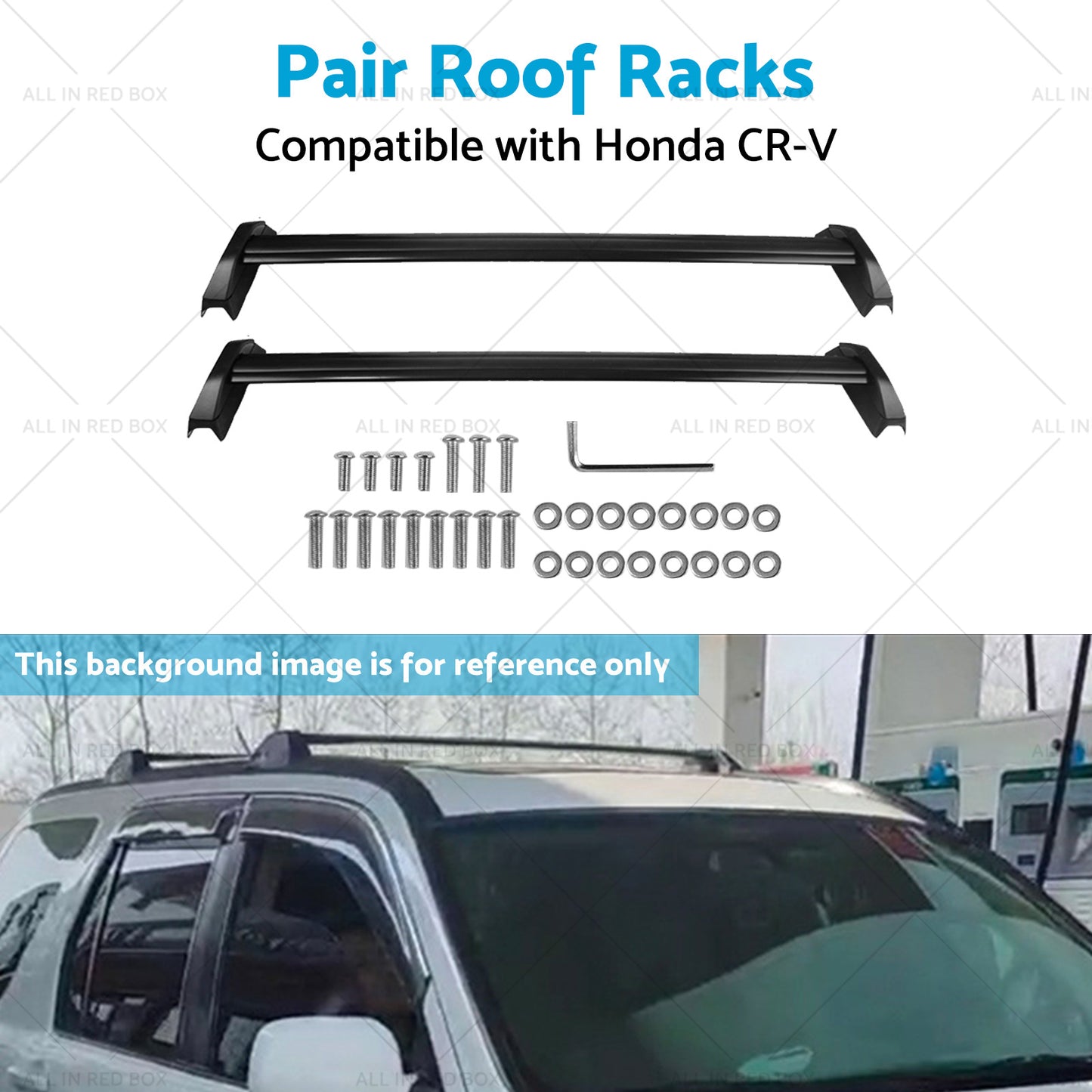 Pair Suitable For Honda CRV 2002-2006 Cross Bar Roof Rack Black