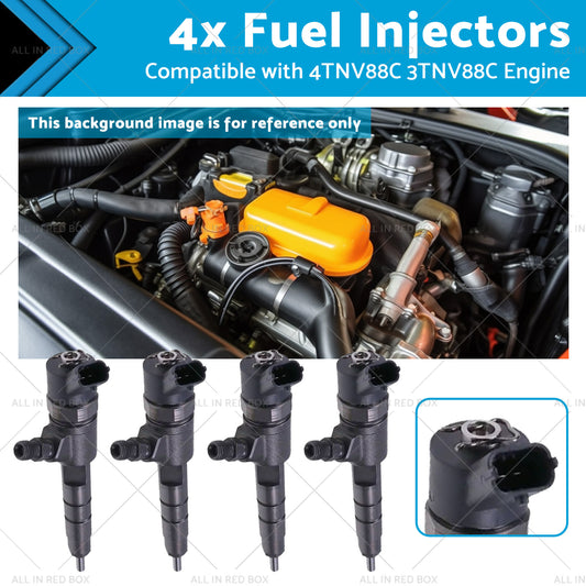 4x Fuel Injectors Suitable for 4TNV88C 3TNV88C Engine 129A00-53100 0445110463