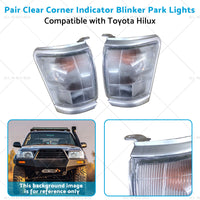 Pair Clear Corner Indicator Blinker Park Lights Suitable for 97-01 Toyota Hilux